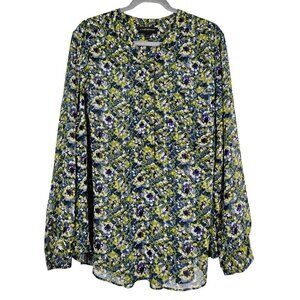 Lane Bryant Sheer Floral Popover Blouse Top 22/24